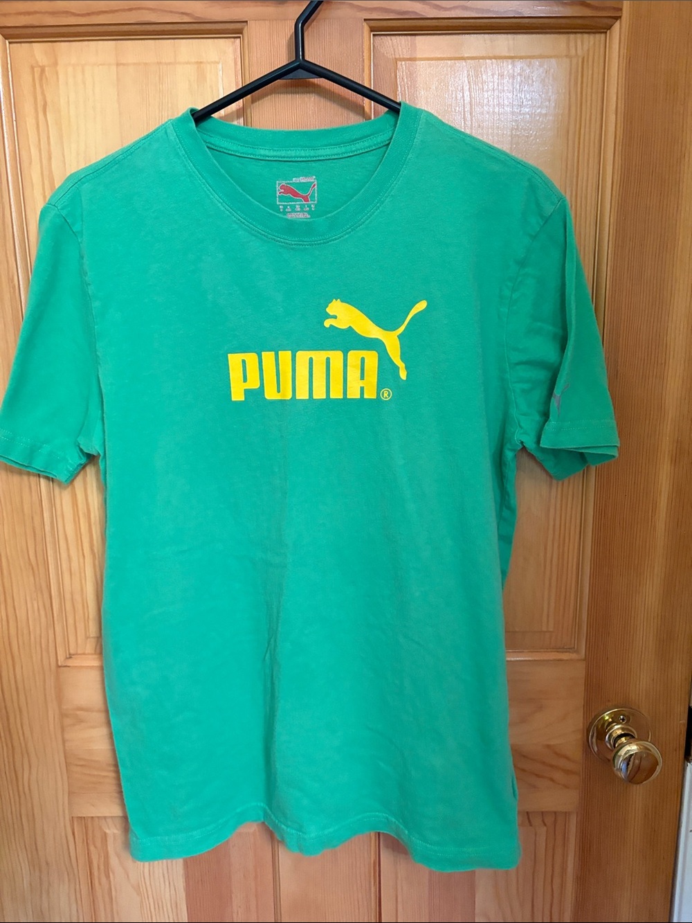 Puma Men’s Green Tee with Yellow Logo